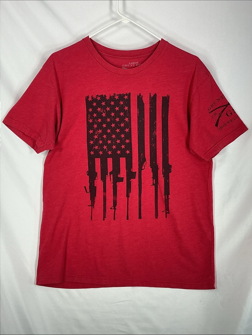 Grunt Style Men's Red Black Graphic Tee Shirt Size Large L